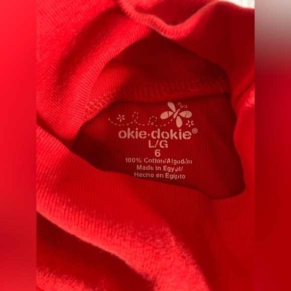 Okie Dokie Red Long Sleeve Turtle Neck Top Shirt Size Lrg (6) - Picture 2 of 6